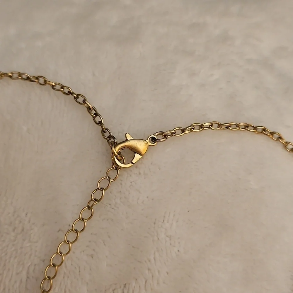 Vtg LIZ CLAIBORNE Geometric Gold-Tone Necklace